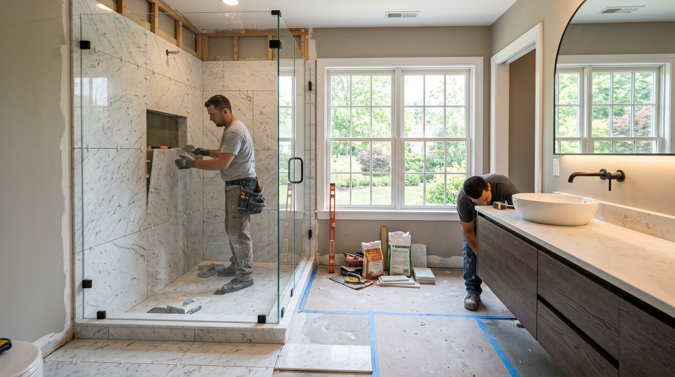 Bathroom renovation in Chester County PA - Harlan Custom Contracting