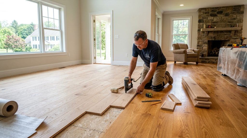 Hardwood flooring renovation in Chester County PA - Harlan Custom Contracting
