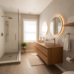 Modern bathroom renovation in Collegeville PA - Harlan Custom Contracting